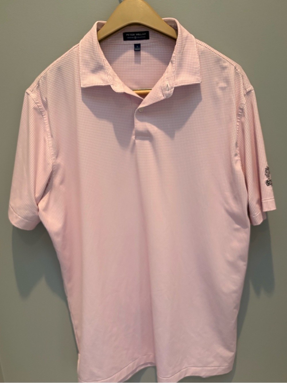 Peter Millar Crown Crafted Pink Golf Polo Minnehaha Country Club Large